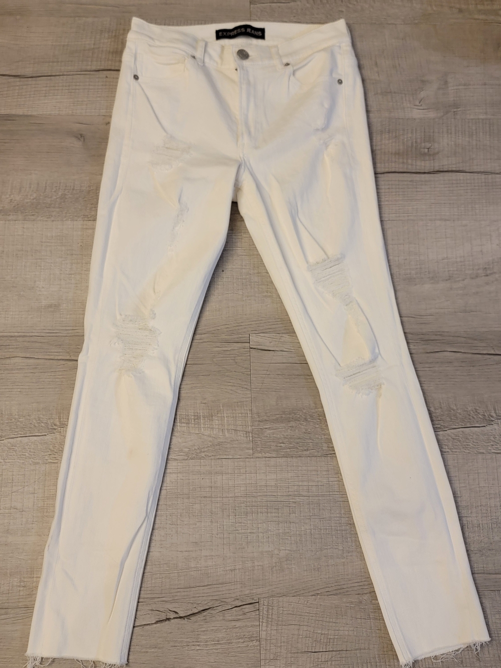 Express White Distressed Skinny Jeans - Women's